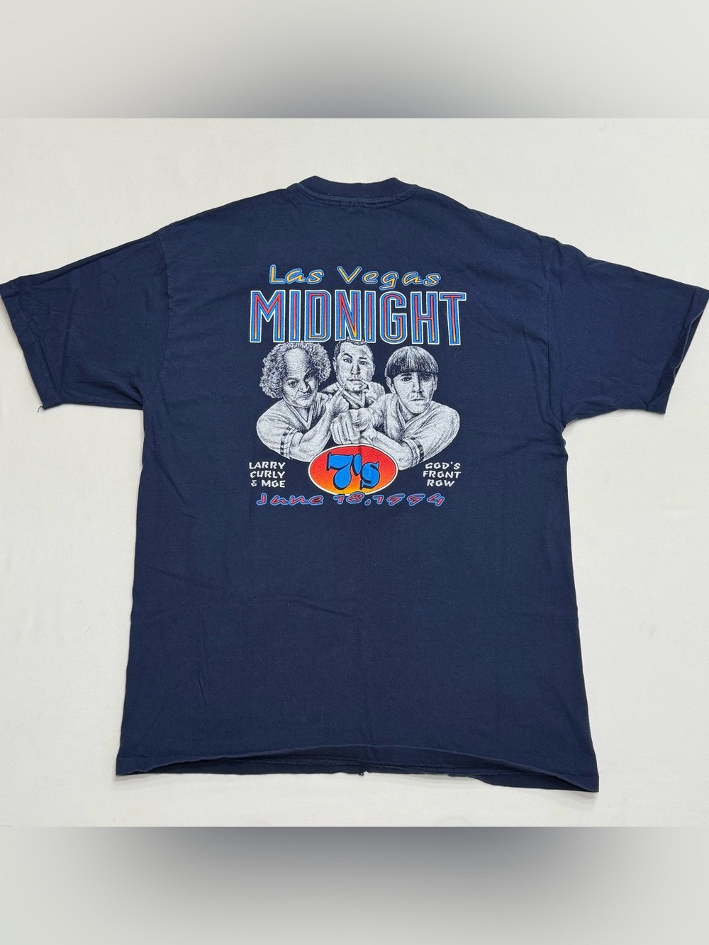 Vintage 90s Single Stitch Las Vegas Midnight Rugby 7s 3 Stooges Graphic Tee XL